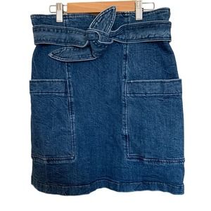 Rebecca Taylor | La Vie size 30 denim skirt with front tie stretch zip back